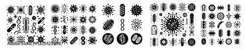 Vector of a collection of bacterial silhouettes