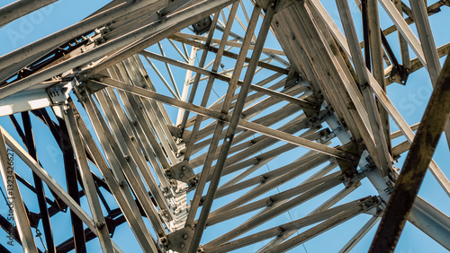 fragment of the structure of the tower of the high voltage line