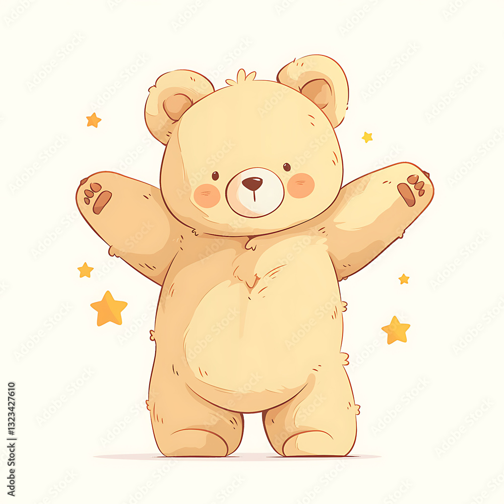 Fototapeta premium Adorable and Playful Bear Engaged in Various Activities, Minimalist and Logo-Style Designs illustrator