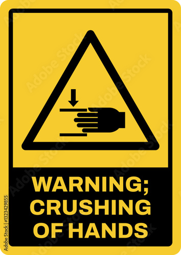 warning safety signs v2 uppercase text_warning ; crushing of hands_portrait size a4/a3/a2/a1	 
