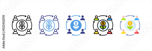 Collaboration Multi Style Icon Set