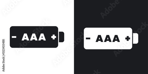 AAA battery icons pack in solid style