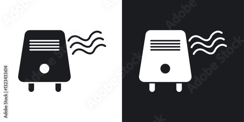 Air purifier icons pack in solid style