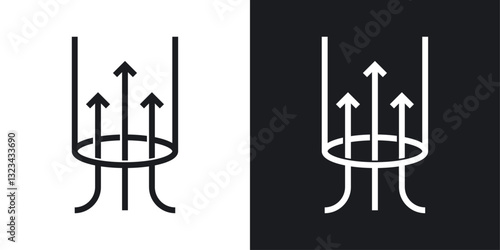 Air suction icons pack in solid style