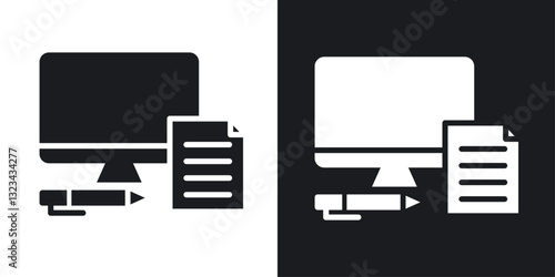 Blended learning icons pack in solid style
