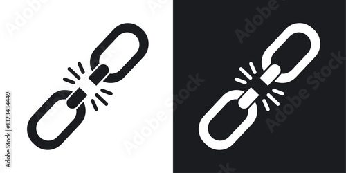 Broken link icons pack in solid style