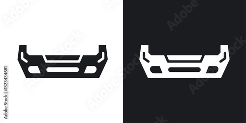 Car bumper icons pack in solid style