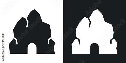 Cave icons pack in solid style