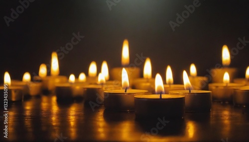 Wallpaper Mural Candle flames flickering in a dark room Torontodigital.ca