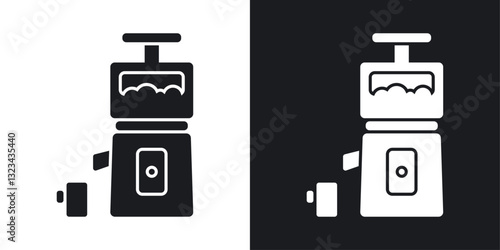 Cold pressed juicer icons pack in solid style