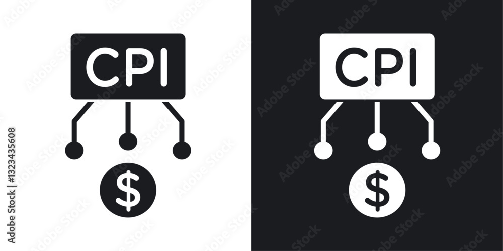 Consumer prices index icons pack in solid style Consumer prices index icons pack in solid style