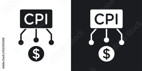 Consumer prices index icons pack in solid style