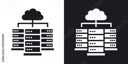 Data center icons pack in solid style