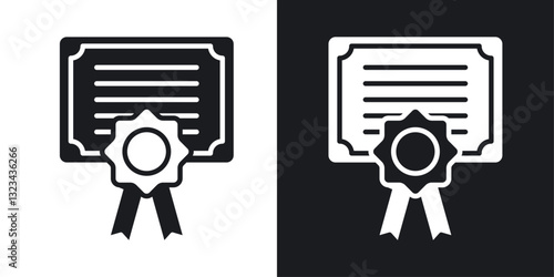 Diploma icons pack in solid style