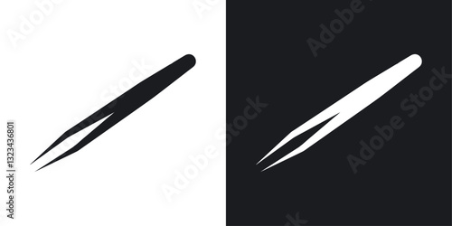 Eyebrow tweezers icons pack in solid style