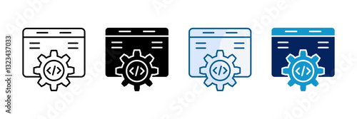 Code Icon Set Multiple Style Collection