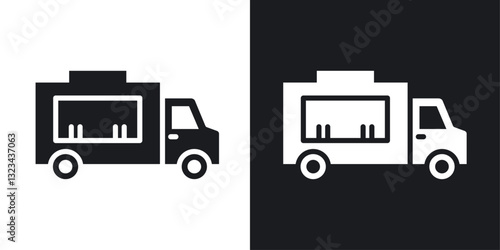 Food truck icons pack in solid style