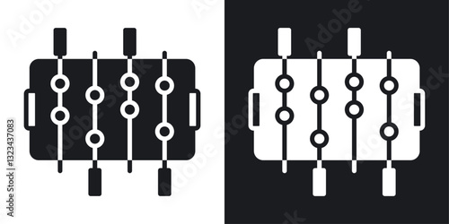Foosball icons pack in solid style