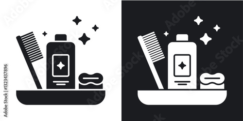 Hygiene kit icons pack in solid style