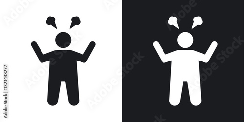 Irritated human icons pack in solid style