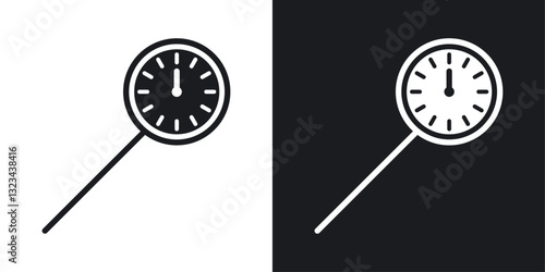 Kitchen thermometer icons pack in solid style
