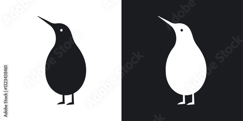 Kiwi bird icons pack in solid style