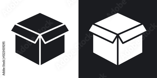 Open box icons pack in solid style