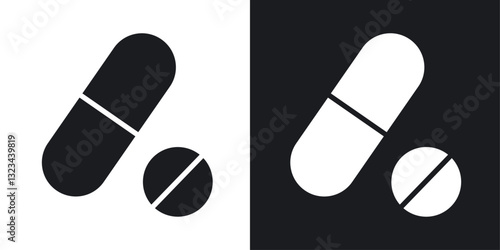 Pills icons pack in solid style