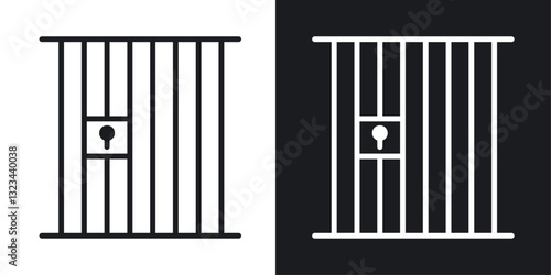 Prison icons pack in solid style