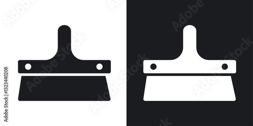 Putty knife icons pack in solid style