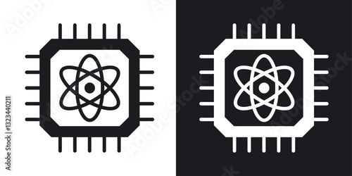 Quantum computing icons pack in solid style