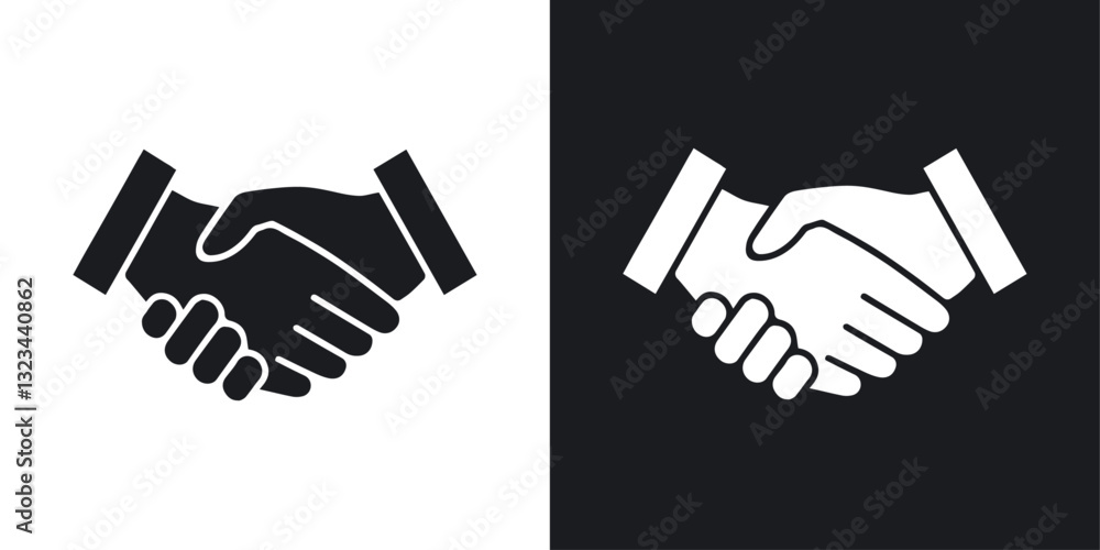 Shake hands icons pack in solid style Shake hands icons pack in solid style