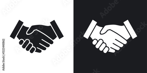 Shake hands icons pack in solid style