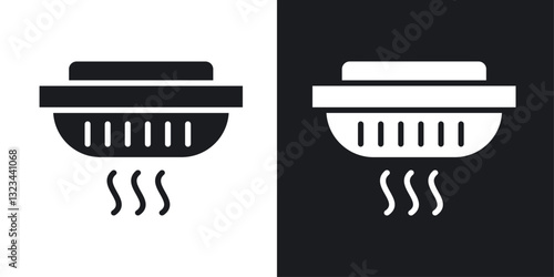 Smoke detector icons pack in solid style