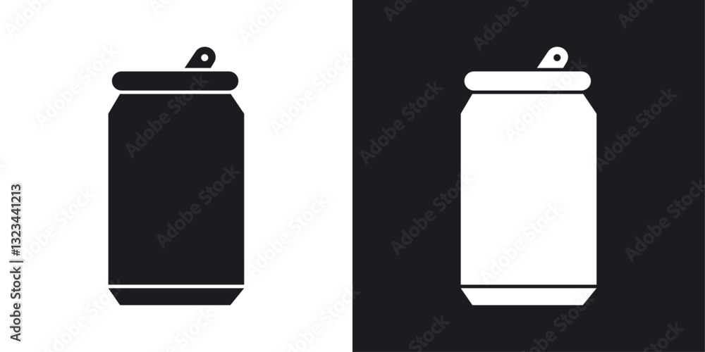 Soda can icons pack in solid style Soda can icons pack in solid style