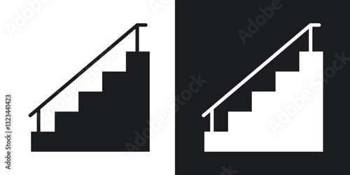 Stairs icons pack in solid style