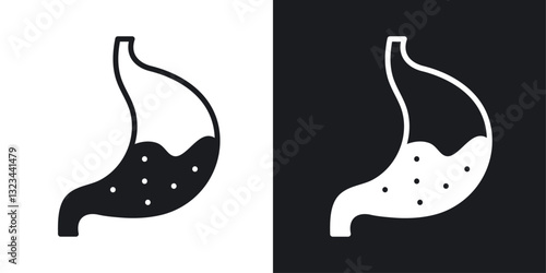 Stomach with Liquids icons pack in solid style