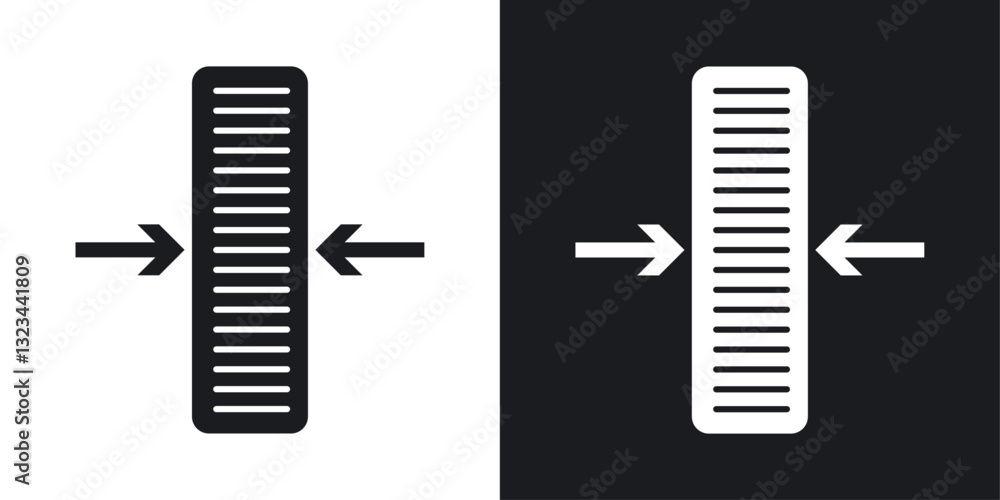 Thickness icons pack in solid style Thickness icons pack in solid style