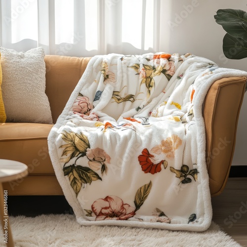 Soft Floral Fleece Blanket  Cozy  Warm Throw