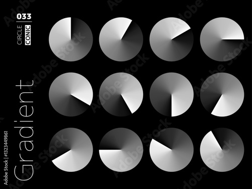 グラデーションの円形スタイルのセット 033