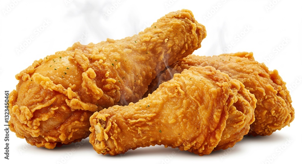 Golden Crispy Fried Chicken Legs Steaming Hot. AI Generated Golden Crispy Fried Chicken Legs Steaming Hot. AI Generated