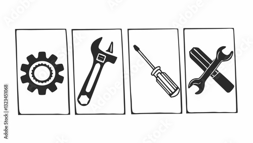 mechanical and engineering services fork and knife isolated png.
