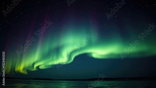 Wallpaper Mural Aurora borealis in the darkness with shimmering light, glow, atmosphere Torontodigital.ca