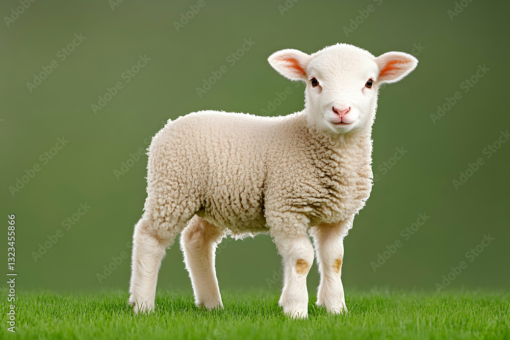 Adorable lamb in a field Adorable lamb in a field