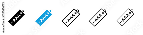 AAA battery icons vector set for web designs
