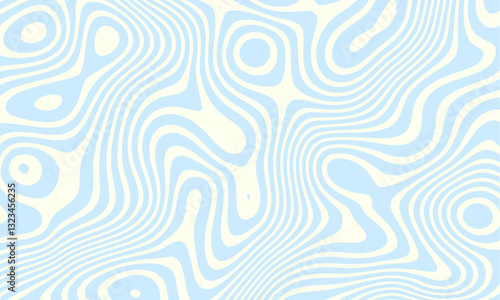 Abstract horizontal background with colorful waves. Trendy vector illustration in style retro 60s, 70s. Pastel colors