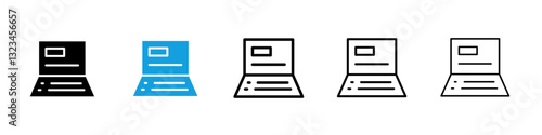 Bankbook icons vector set for web designs