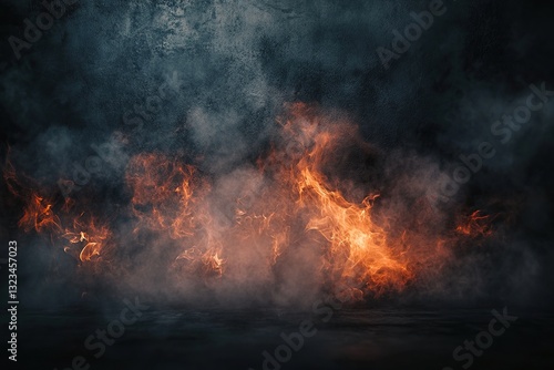 Wallpaper Mural Fiery Abstract Background with Smoke and Dark Textures Torontodigital.ca