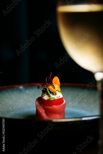 Nigiri and fresh wasabi