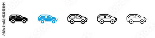 Compact car icons vector set for web designs